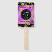 Elegant 47th Amethyst Wedding Jubileum Handwaaier (Achterkant)