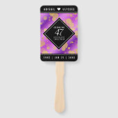 Elegant 47th Amethyst Wedding Jubileum Handwaaier (Voorkant)