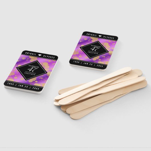 Elegant 47th Amethyst Wedding Jubileum Handwaaier (Niet-gemonteerd)