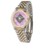Elegant 47th Amethyst Wedding Jubileum Horloge (Gekanteld)