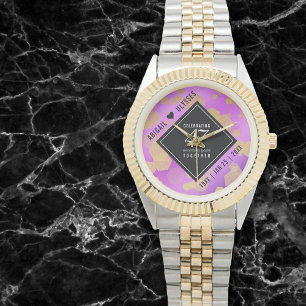 Elegant 47th Amethyst Wedding Jubileum Horloge