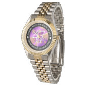 Elegant 47th Amethyst Wedding Jubileum Horloge (Gekanteld)