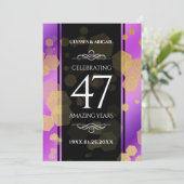 Elegant 47th Amethyst Wedding Jubileum Kaart (Staand voorkant)