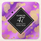 Elegant 47th Amethyst Wedding Jubileum Kartonnen Onderzetters (Voorkant)