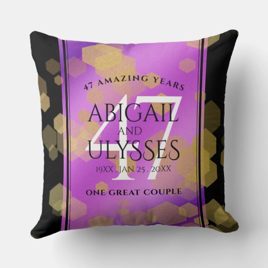 Elegant 47th Amethyst Wedding Jubileum Kussen (Achterkant)