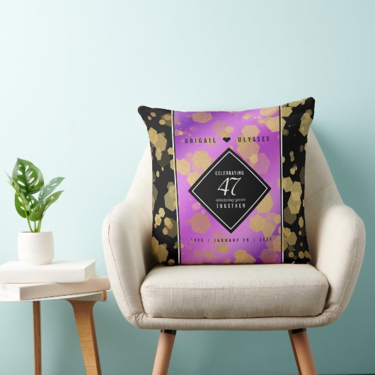 Elegant 47th Amethyst Wedding Jubileum Kussen (Stoel)