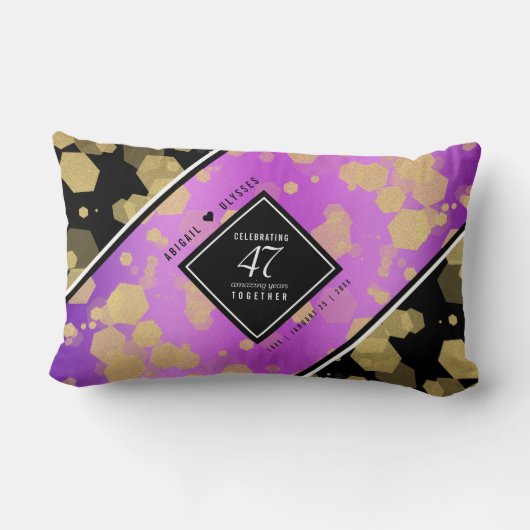 Elegant 47th Amethyst Wedding Jubileum Kussen (Achterkant)