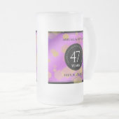 Elegant 47th Amethyst Wedding Jubileum Matglas Bierpul (Voorkant rechts)