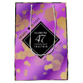 Elegant 47th Amethyst Wedding Jubileum Medium Cadeauzakje (Achterkant)