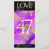 Elegant 47th Amethyst Wedding Jubileum Menu (Achterkant)