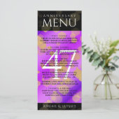 Elegant 47th Amethyst Wedding Jubileum Menu (Staand voorkant)
