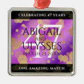Elegant 47th Amethyst Wedding Jubileum Metalen Ornament (Voorkant)