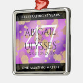 Elegant 47th Amethyst Wedding Jubileum Metalen Ornament (Links)