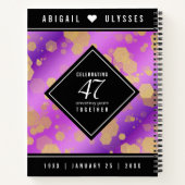 Elegant 47th Amethyst Wedding Jubileum Notitieboek (Achterkant)