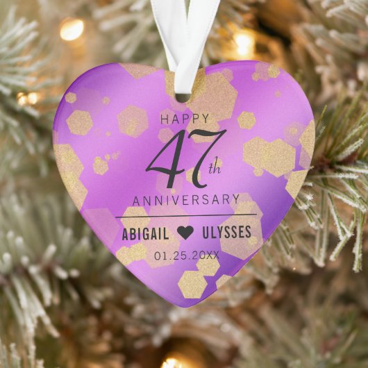 Elegant 47th Amethyst Wedding Jubileum Ornament (Boom)