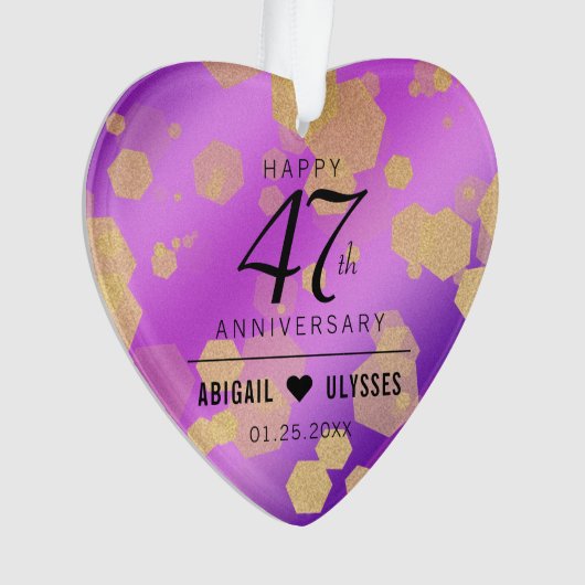 Elegant 47th Amethyst Wedding Jubileum Ornament (voorkant)