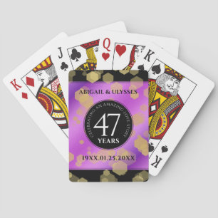 Elegant 47th Amethyst Wedding Jubileum Pokerkaarten