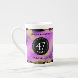 Elegant 47th Amethyst Wedding Jubileum Porselein Kop