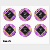 Elegant 47th Amethyst Wedding Jubileum Ronde Sticker (Vel)