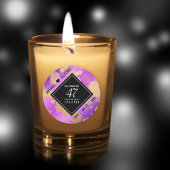 Elegant 47th Amethyst Wedding Jubileum Ronde Sticker