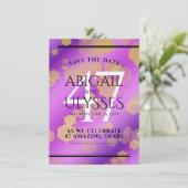 Elegant 47th Amethyst Wedding Jubileum Save The Date (Staand voorkant)