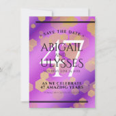 Elegant 47th Amethyst Wedding Jubileum Save The Date (Voorkant)