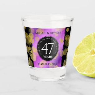 Elegant 47th Amethyst Wedding Jubileum Shot Glas