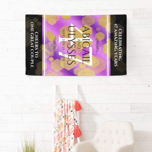 Elegant 47th Amethyst Wedding Jubileum Spandoek (Insitu)