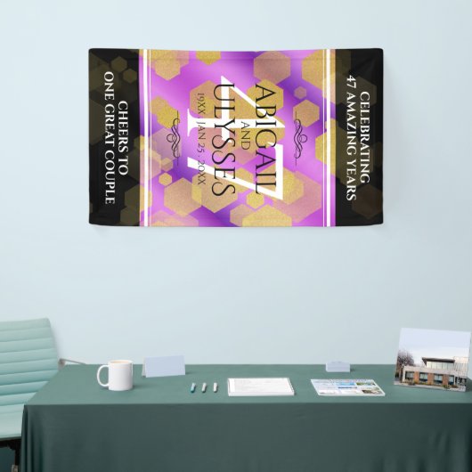 Elegant 47th Amethyst Wedding Jubileum Spandoek (Beurs)