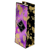 Elegant 47th Amethyst Wedding Jubileum Wijn Cadeautas (Achterkant Gekanteld)