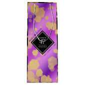 Elegant 47th Amethyst Wedding Jubileum Wijn Cadeautas (Voorkant)