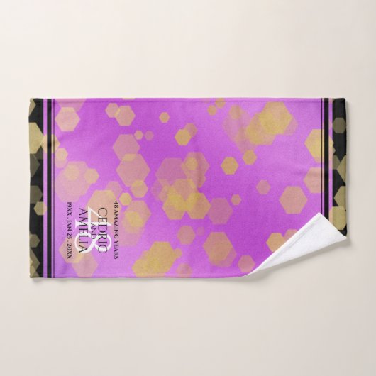 Elegant 48e Amethist Bruiloft Jubileum Bad Handdoek (Handdoek)