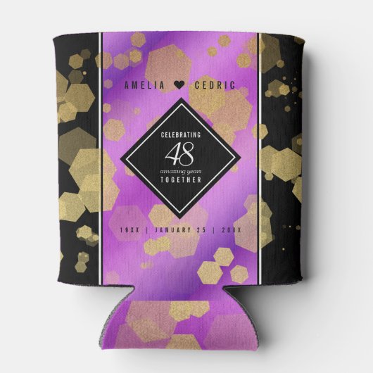 Elegant 48e Amethist Bruiloft Jubileum Blikjeskoeler (Achterkant)