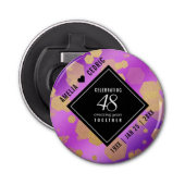 Elegant 48e Amethist Bruiloft Jubileum Button Flesopener (Voorkant)