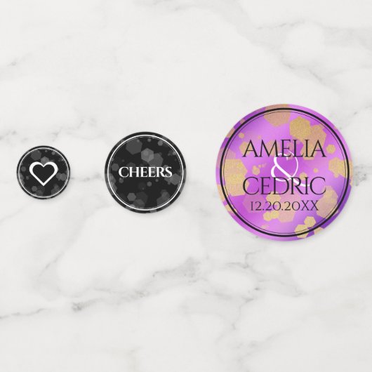 Elegant 48e Amethist Bruiloft Jubileum Confetti (Achterkanten)