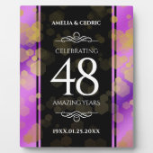 Elegant 48e Amethist Bruiloft Jubileum Fotoplaat (Voorkant)