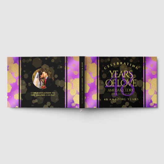 Elegant 48e Amethist Bruiloft Jubileum Gastenboek (Volledig)