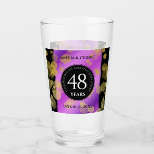 Elegant 48e Amethist Bruiloft Jubileum Glas