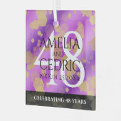 Elegant 48e Amethist Bruiloft Jubileum Glas Ornament (Voorkant links)