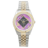 Elegant 48e Amethist Bruiloft Jubileum Horloge (Voorkant)