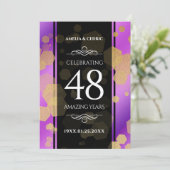 Elegant 48e Amethist Bruiloft Jubileum Kaart (Staand voorkant)