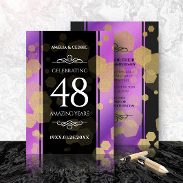 Elegant 48e Amethist Bruiloft Jubileum Kaart