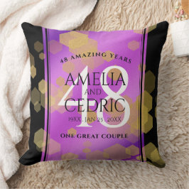 Elegant 48e Amethist Bruiloft Jubileum Kussen