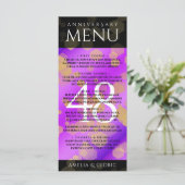 Elegant 48e Amethist Bruiloft Jubileum Menu (Staand voorkant)