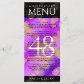 Elegant 48e Amethist Bruiloft Jubileum Menu (Voorkant)