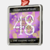 Elegant 48e Amethist Bruiloft Jubileum Metalen Ornament (Links)