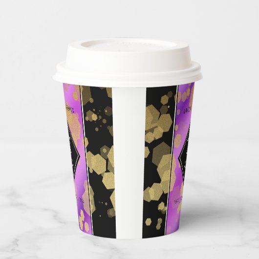 Elegant 48e Amethist Bruiloft Jubileum Papieren Bekers (Links)