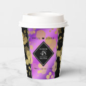 Elegant 48e Amethist Bruiloft Jubileum Papieren Bekers (Achterkant)