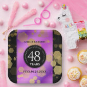 Elegant 48e Amethist Bruiloft Jubileum Papieren Bordje (Feest)