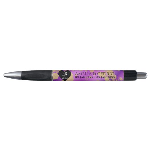Elegant 48e Amethist Bruiloft Jubileum Pen (Voorkant)
